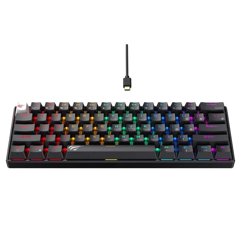 كيبورد ميكانيكي للألعاب Havit KB903L-black مع تصميم مدمج وإضاءة RGB
