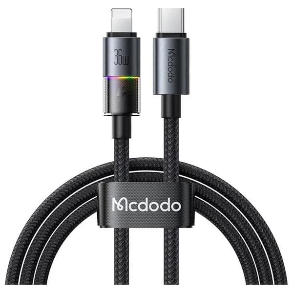 كيبل شحن USB-C إلى Lightning مع 7 ألوان LED CA-8190 من Mcdodo