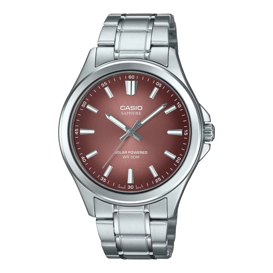 ساعة يد تناظرية مقاومة للماء تعمل بالطاقة الشمسية من CASIO MTS-RS100D-5ADF