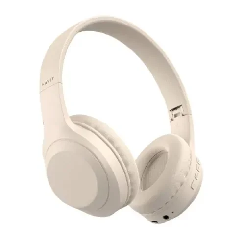 سماعة رأس لاسلكية Havit H633BT بتصميم قابل للطي ولون بيج H633BT-beige