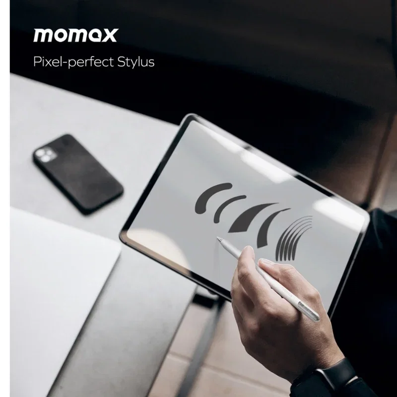 قلم Momax Folio Flow Find My Active Stylus Pen مع حساسية الضغط والميل - 3390