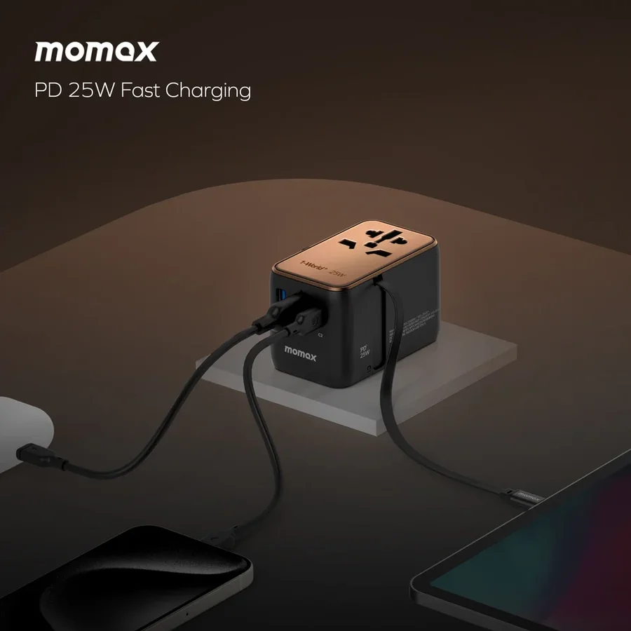 شاحن Momax UA20L2 مزدوج المنافذ USB-C بقوة 65 واط - 3554 — 3