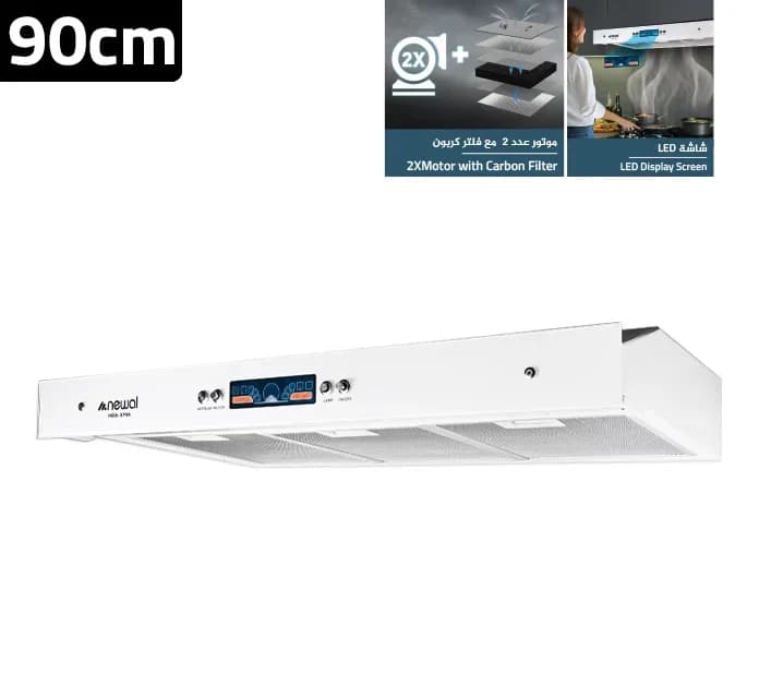شفاط مطبخ جداري حديث مع تصميم زجاجي وفولاذي - HOD-3795/01