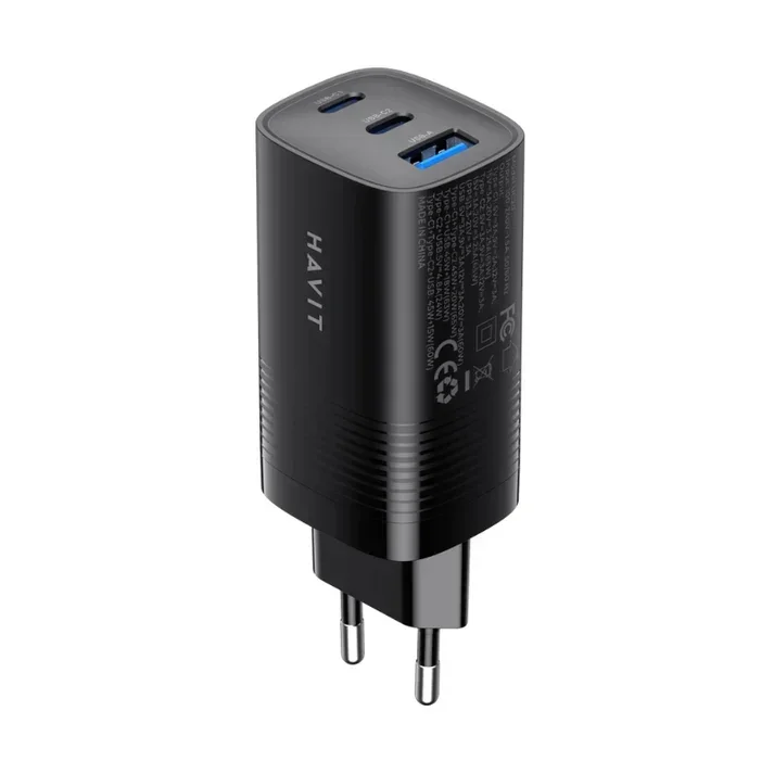 شاحن حائط Havit UC20UK-BLACK متعدد المنافذ بقوة 67 واط