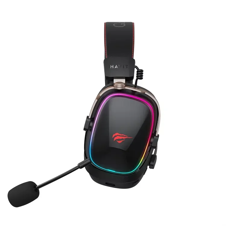 سماعة رأس ألعاب Havit H2039BG لاسلكية وبلوتوث مع إضاءة RGB أسود/أصفر H2039BG-Black+ochre