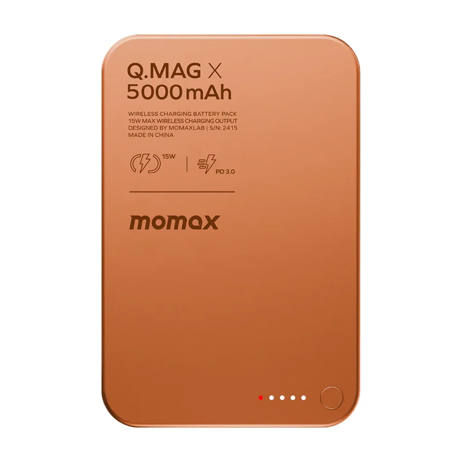 شاحن Momax Q.PASS لاسلكي بسعة 5000mAh برتقالي - 4276