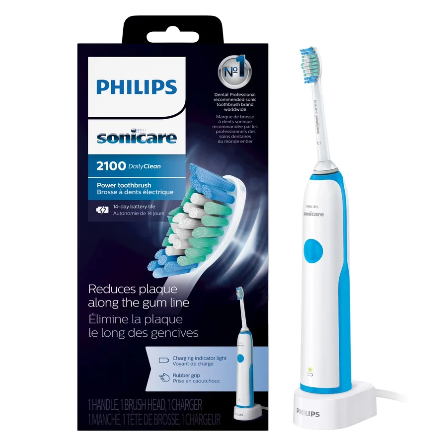فرشاة أسنان كهربائية Sonic DailyClean 2100 ثنائية من Philips Sonicare - 8710103821687