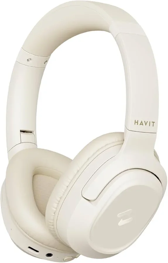 سماعة رأس لاسلكية Havit H612BT PRO بتقنية بلوتوث 5.3 وميزة ANC - بيج H612BT PRO-beige