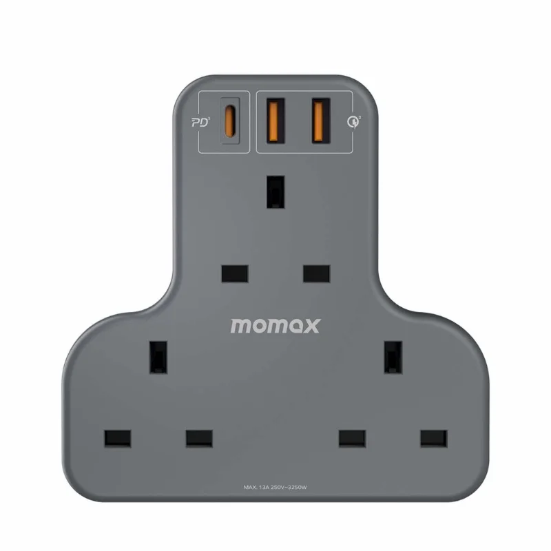 تقسيم كهرباء موماكس ONEPLUG بثلاث مخارج طاقة ومنفذين USB - 2889