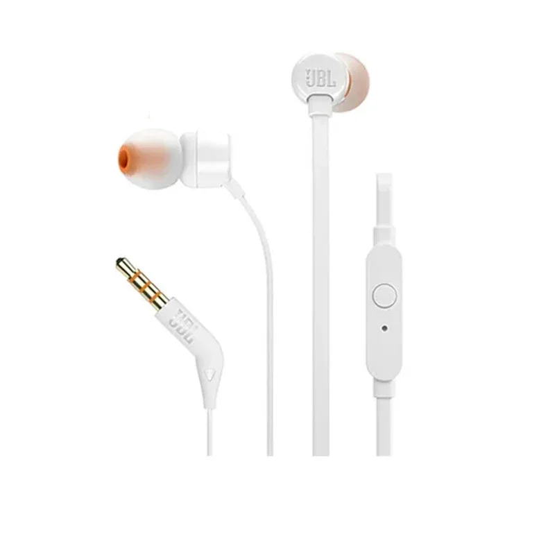 سماعات JBL Tune 110 السلكية داخل الأذن مع ميكروفون - أبيض - 200001710