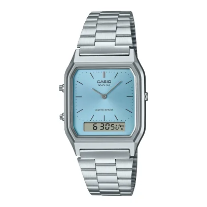 ساعة يد كاسيو كلاسيكية بعرض مزدوج AQ-230A-2A1MQYDF