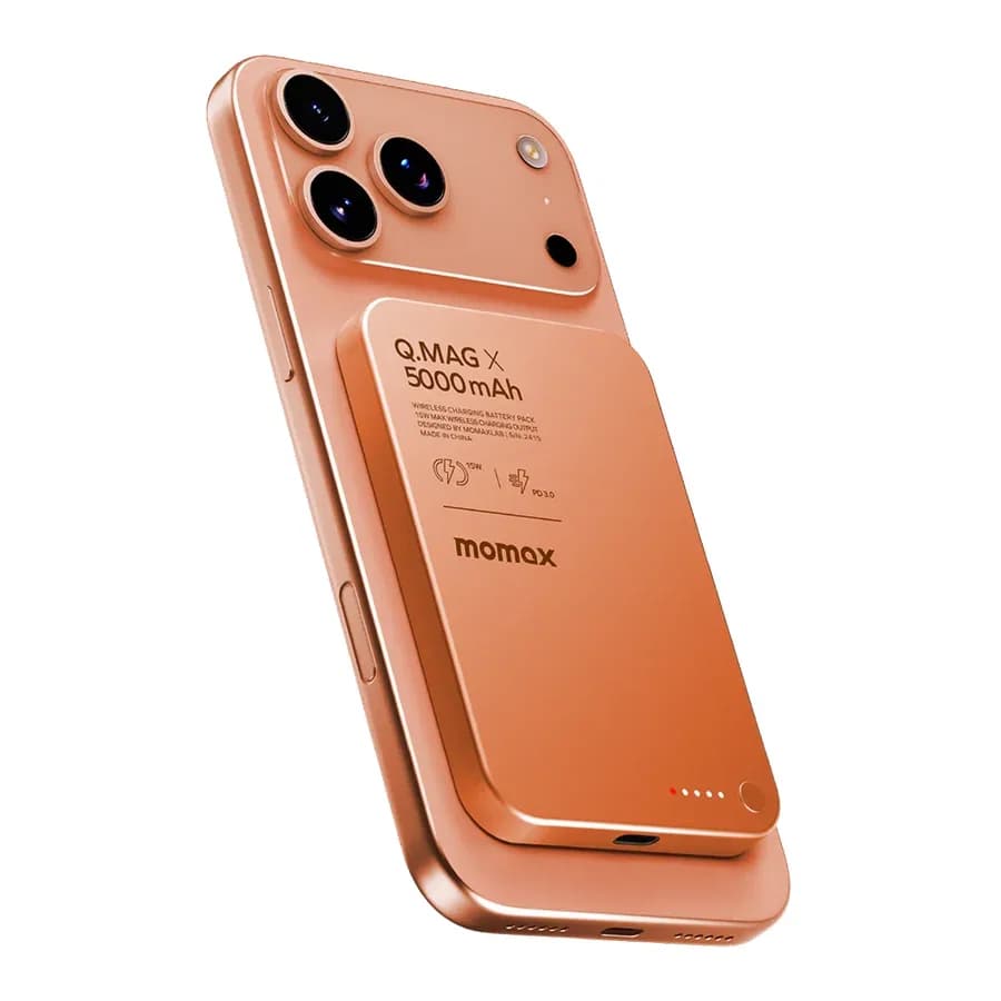 شاحن Momax Q.PASS لاسلكي بسعة 5000mAh برتقالي - 4276 — 2