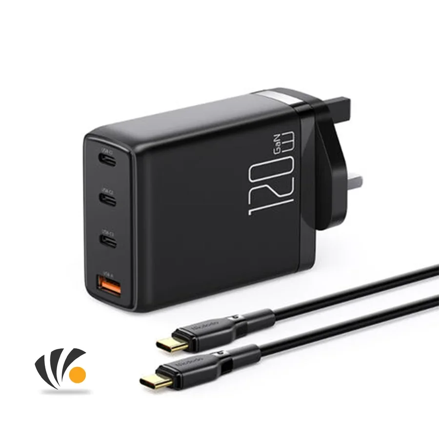 شاحن سريع MC Convergence Series GaN 120W 4-Port Fast Charger Black CH-0761