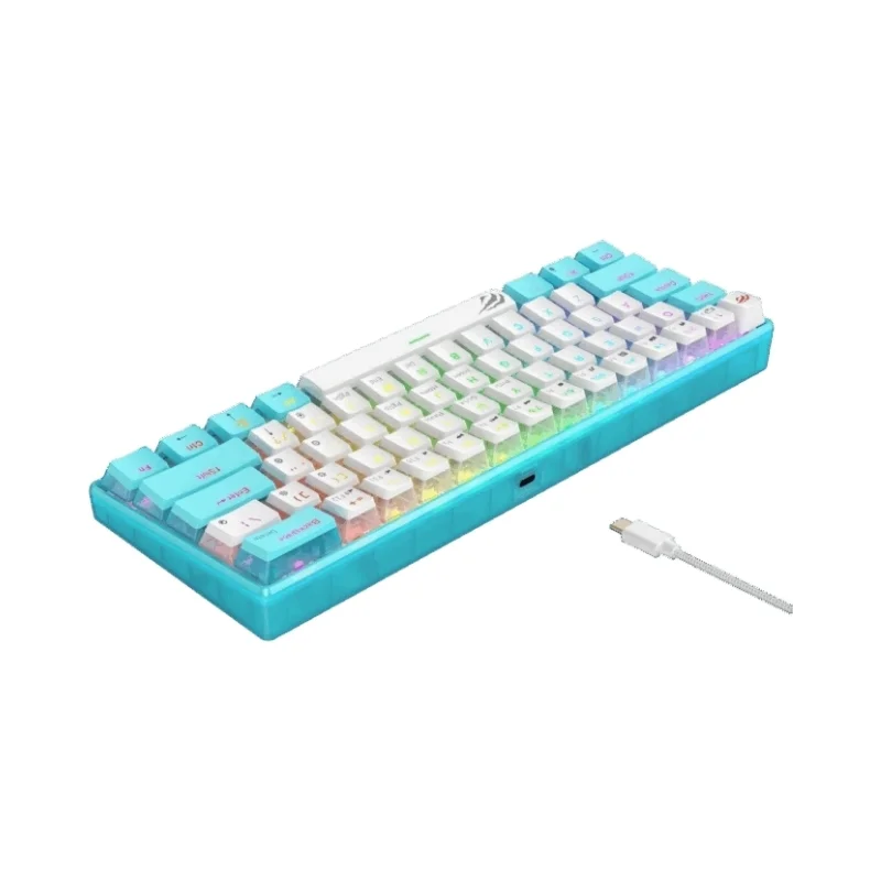 Havit KB903L Gaming Keyboard - Blue & White (كيبورد وماوس)