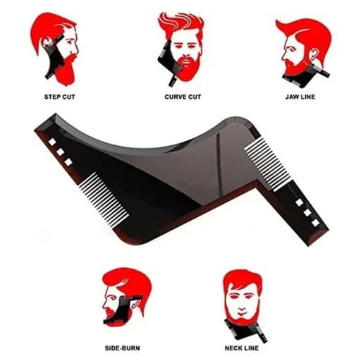 مشط و قالب تحديد اللحية للرجال Beard Shaping Template And Beard Comb 6834