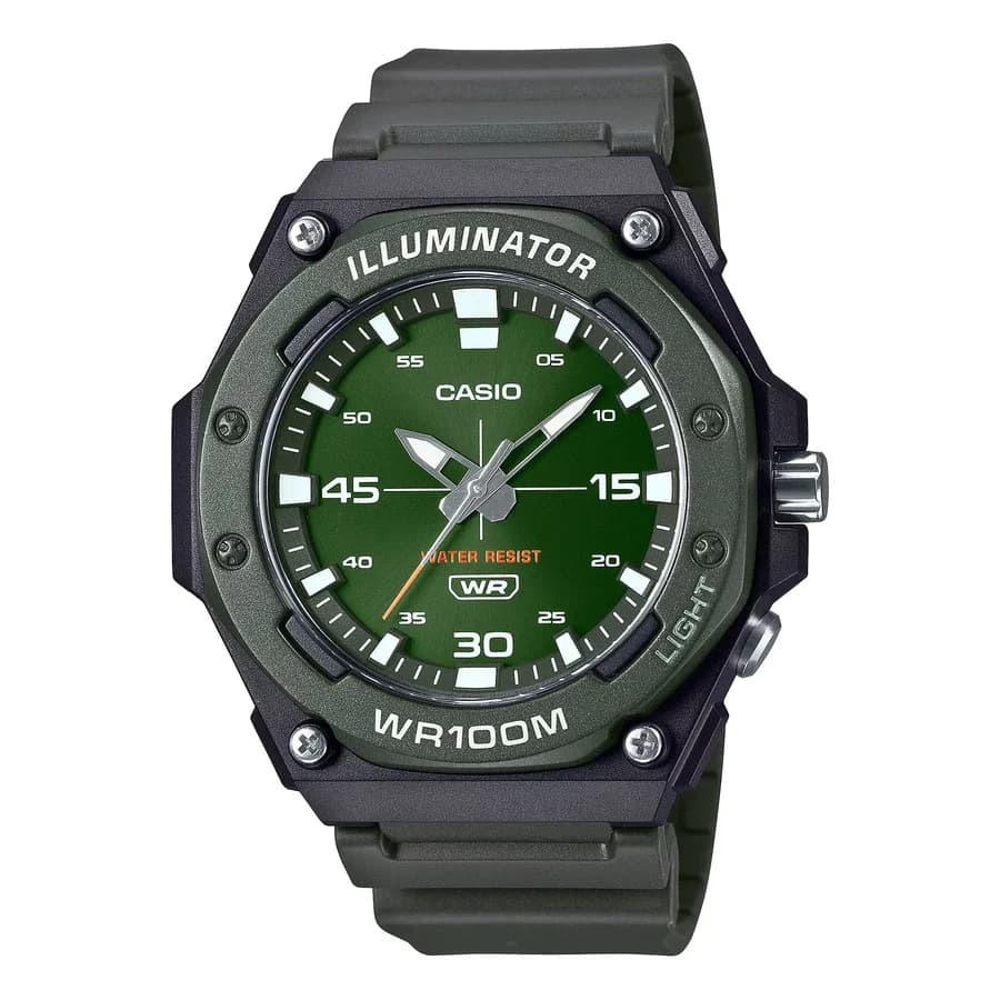 ساعة يد أنيقة مقاومة للماء بتصميم كبير وخفيف من CASIO MW-620H-3AVDF