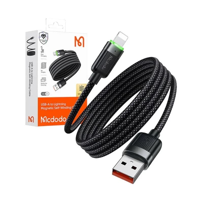 كابل ماكدودو USB-A إلى Lightning ذاتي التعبئة السريع CA-6000