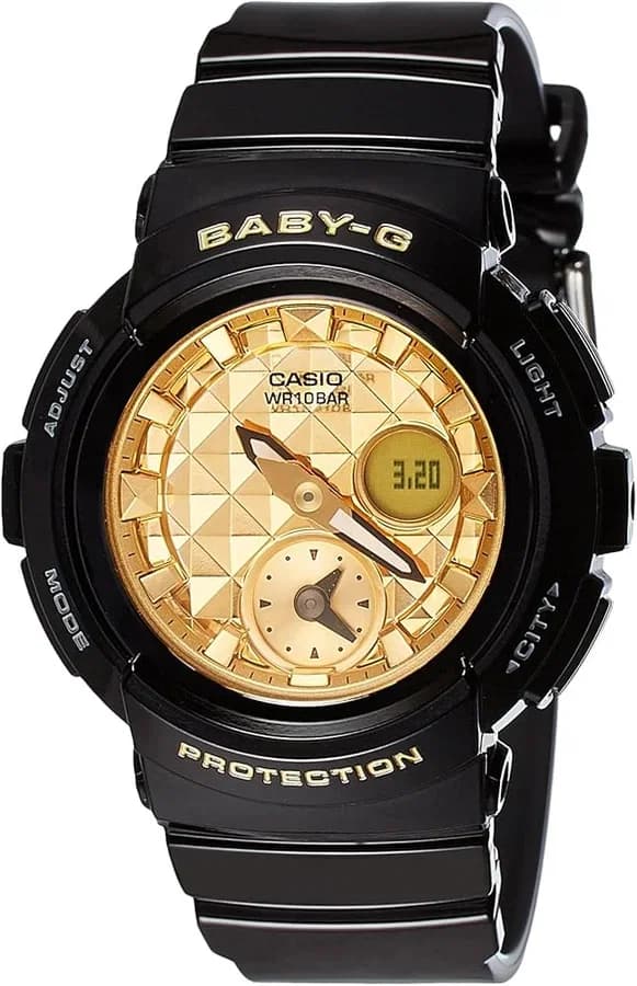 ساعة يد نسائية أنيقة من سلسلة Baby-G مقاومة للماء حتى عمق 100 متر BGA-195M-1ADR 4549526145438