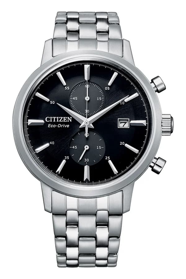 ساعة يد تناظرية ستانلس ستيل مقاومة للماء بتقنية Eco-Drive من CITIZEN CA7060-88E