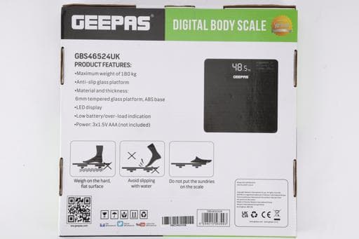 ميزان شخصي رقمي بسعة 180 كجم مع سطح زجاجي أنيق ودقة عالية من GEEPAS GBS46524UK — 4