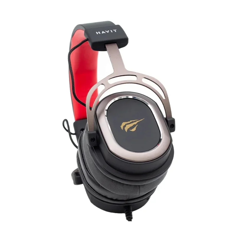 سماعة رأس ألعاب Havit H2008d سلكية مع إضاءة LED - أسود/أصفر/أحمر H2008d-black+ochre+red — 2