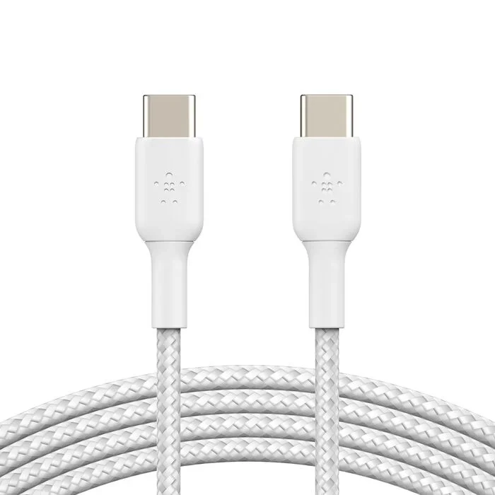 بلكين بوست تشارج كيبل مضفر USB-C إلى USB-C بطول 1 متر - عبوة من 2 - CAB004bt1MWH2P K