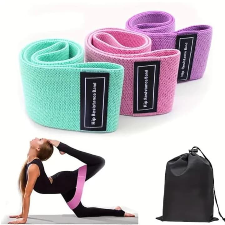 أشرطة مقاومة رياضية للياقة البدنية (3 مستويات) Hip Resistance Bands / Booty Bands 6839