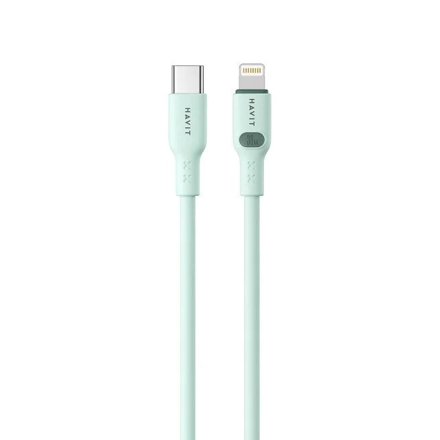 كيبل Havit CB6281 USB C إلى Lightning 30W بطول 1 متر لون أخضر - 6209