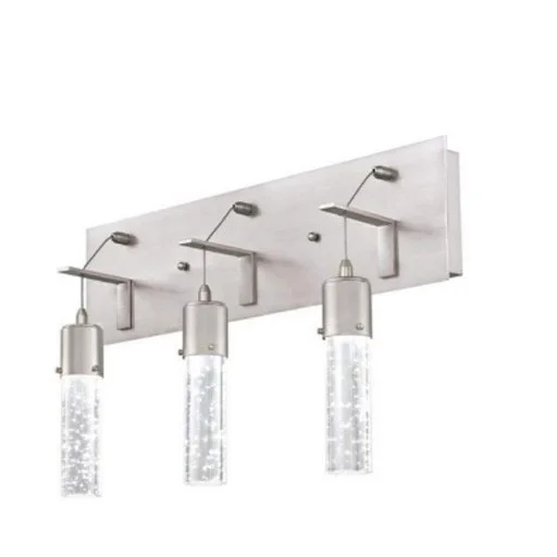 مصباح حائط LED كروم بتصميم زجاج فقاعي 3 لمبات 22 وات