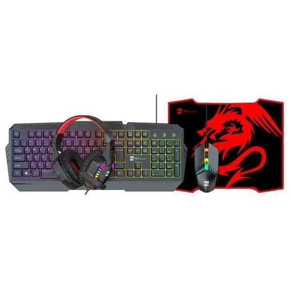مجموعة ألعاب متكاملة مع إضاءة RGB من ار8 - R8-GKMS-4IN1