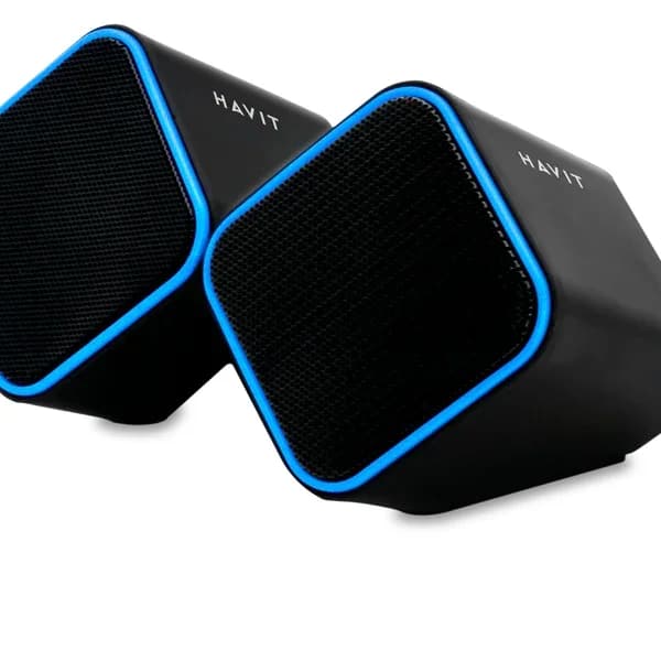 مكبر صوت Havit HV-SK473 USB2.0 صغير الحجم باللون الأسود والأزرق HV-SK473-Black+blue