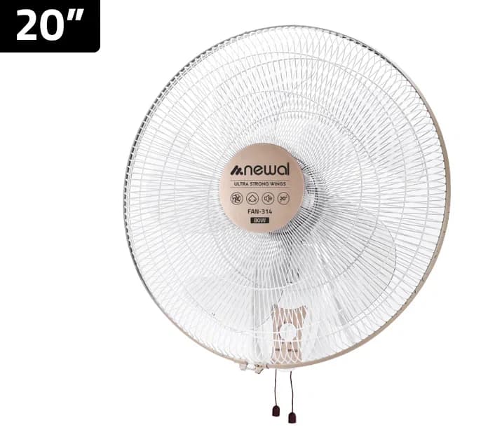 مروحة حائط FAN-314 من نيوال مع 3 سرعات وتصميم مدمج