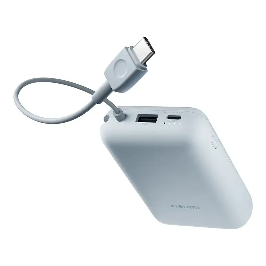 باور بانك شاومي 10000mAh مع كابل مدمج - أزرق ثلجي - 6941812797501 — 2