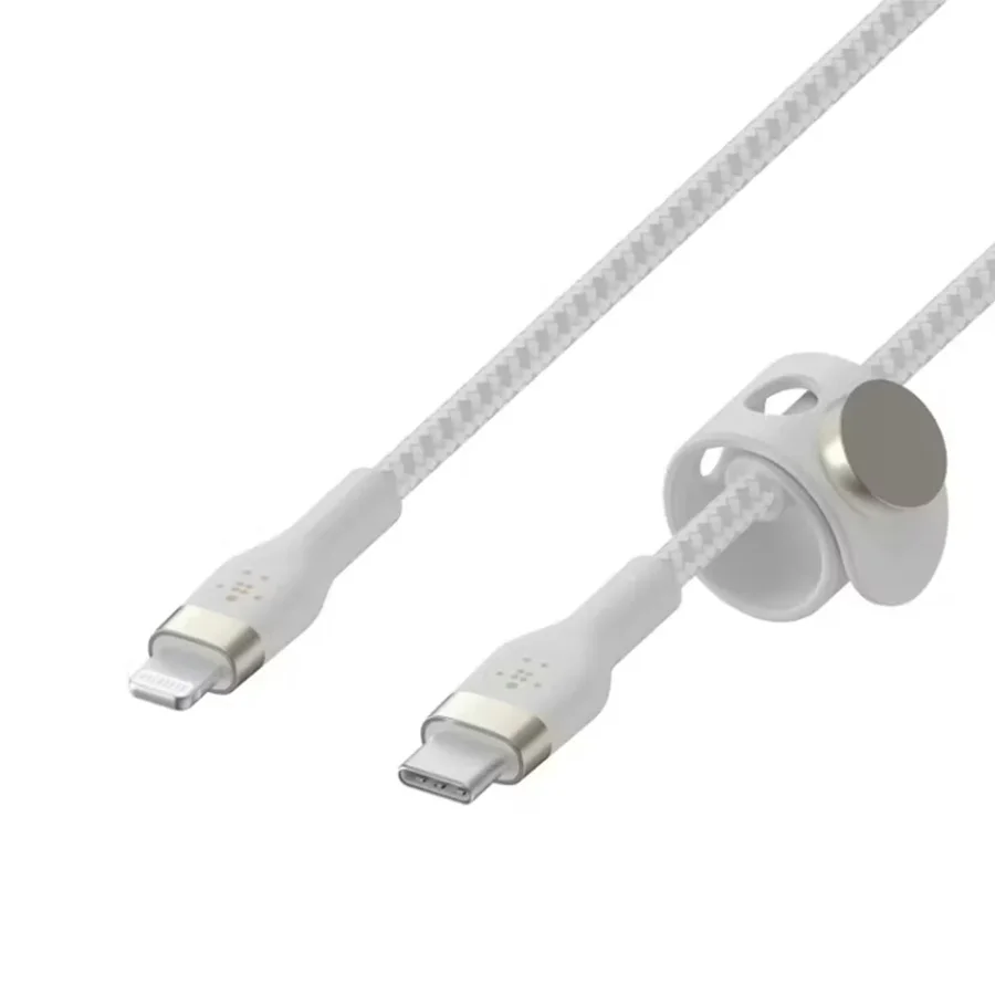 كيبل BELKIN USB-C مضفر من السيليكون للشحن السريع 1 متر أبيض 2282