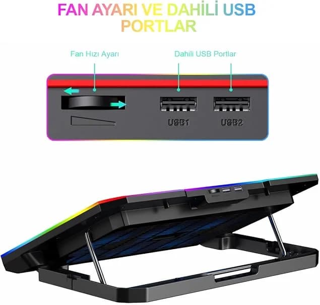ستاند ومبرد لابتوب Havit F2069 مع 4 مراوح حتى 17 إنش - 6219