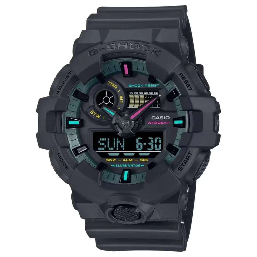 ساعة يد رجالية كبيرة الحجم مقاومة للصدمات والماء من كاسيو G-Shock GA-700MF-1ADR