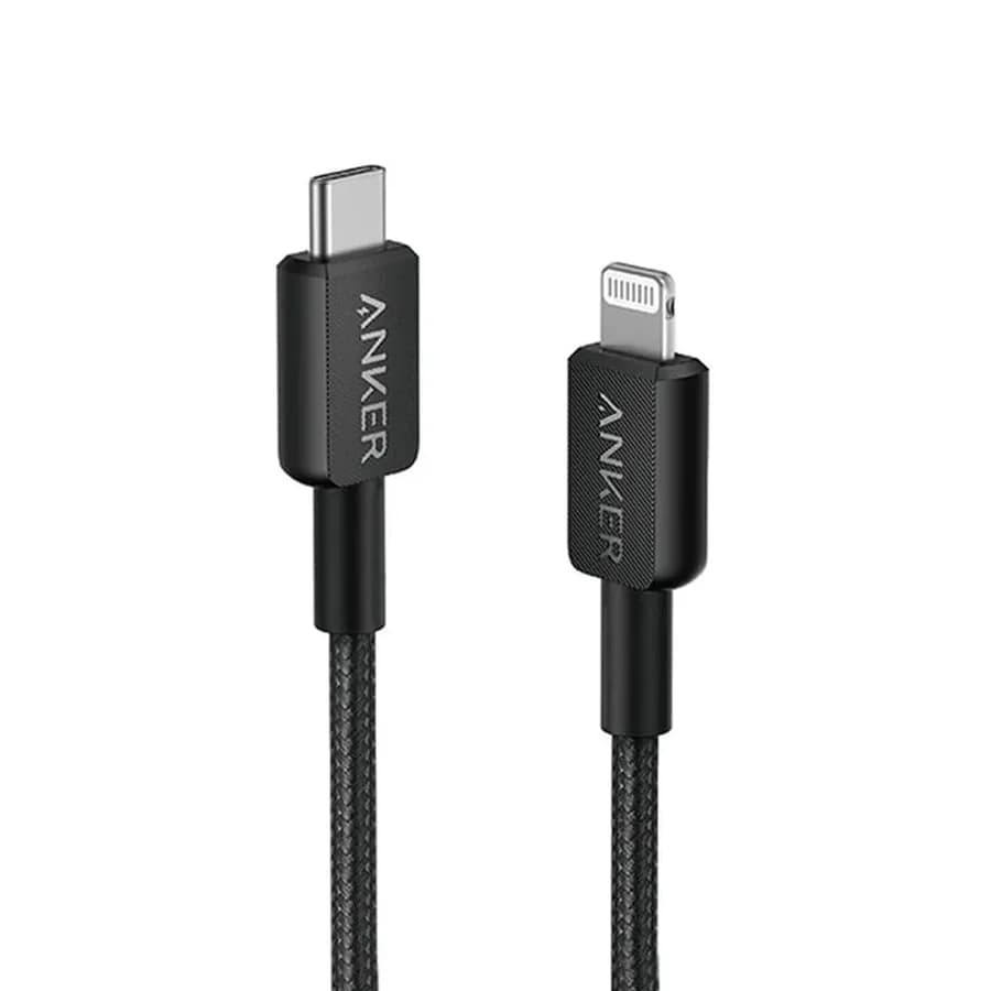 كيبل أنكر 322 USB-C إلى Lightning مضفر بطول 3 أقدام - أسود - 4966