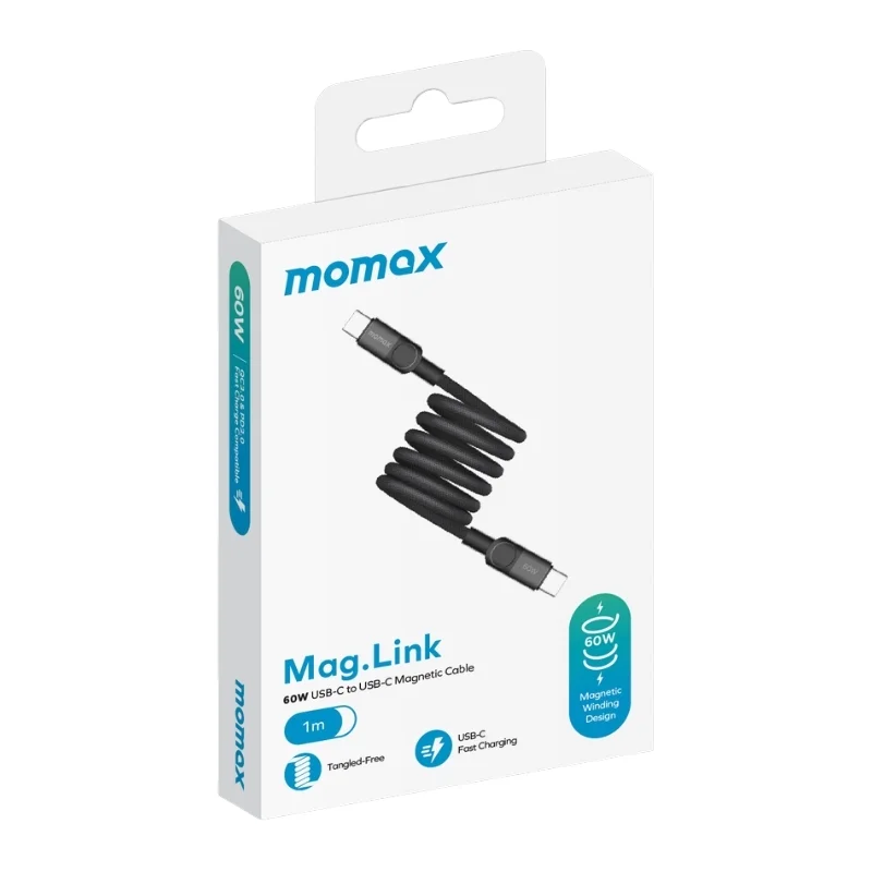 كابل Momax Mag.Link مغناطيسي USB-C إلى USB-C بقوة 60 واط - 3446 — 2