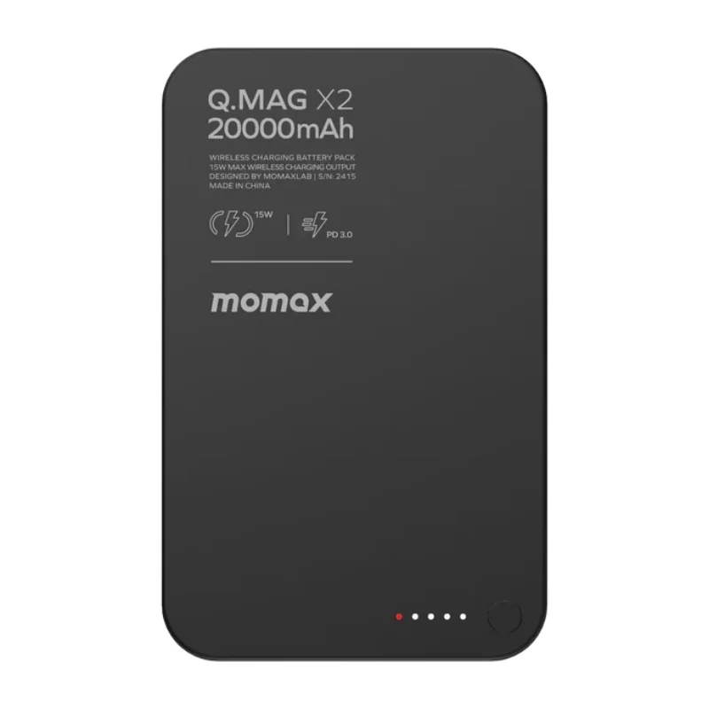 بطارية شحن مغناطيسية Momax Q.Mag X2 35W 20000mAh لاسلكية - أسود 3714
