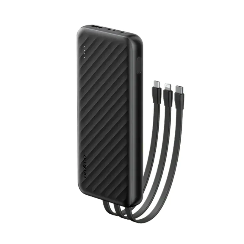 شاحن طوارئ أورايمو سلايس لينك 10, 000mAh مع كابلات مدمجة - OPB-P5101(Black)