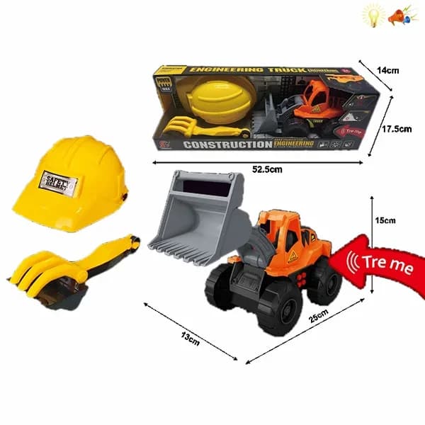 مجموعة ألعاب شاحنة هندسية للأطفال مع خوذة أمان JZ0059