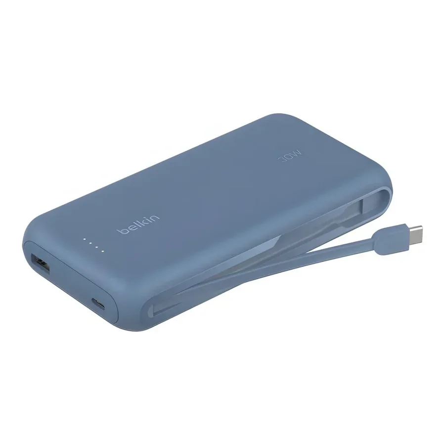 شاحن طوارى Belkin Power Bank 30W 20K with Integrated Cable ازرق BPB024hqBL