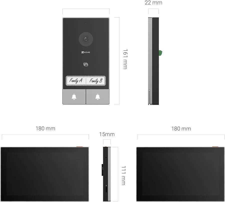 كاميرا أمان ذكية EZVIZ CS-HP7-R100-1W2TFC مع جرس داخلي EZVIZ36 — 4