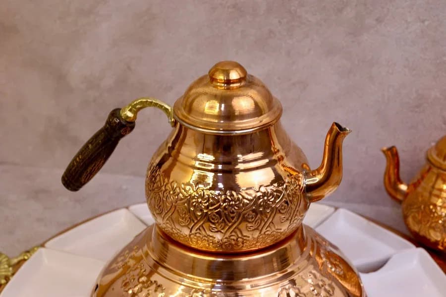 سيت فطور نحاسي أصلي تركي مع 12 صحن - 101 — 2