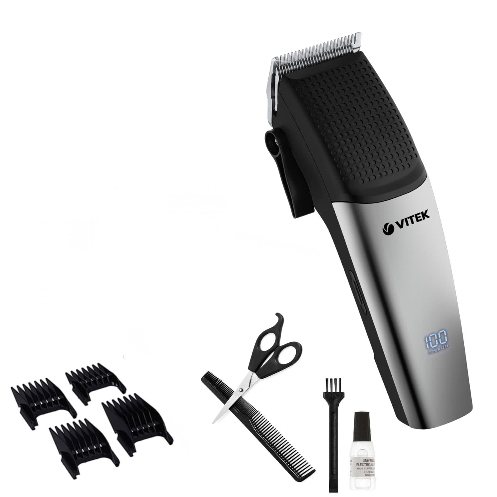 ماكينة قص الشعر VITEK VT-1360 بشفرات فولاذ كروم عالية الجودة و4 فوهات لتعديل الطول