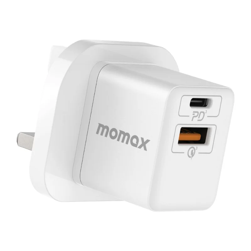 شاحن Momax One Plug 20W 2-Port Mini Charger UK White 2266