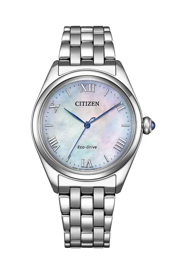 ساعة يد نسائية أنيقة من CITIZEN بتصميم ثنائي اللون مع تقنية Eco-Drive EM1140-80D