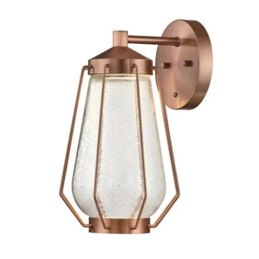 مصباح جداري LED بقوة 12 واط بتصميم نحاسي وزجاج شفاف من Westinghouse