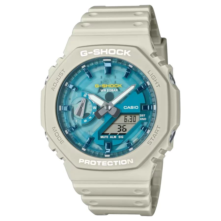 ساعة يد رجالية مقاومة للماء بتصميم أنيق ومتين من G-SHOCK GA-2100AS-5ADR