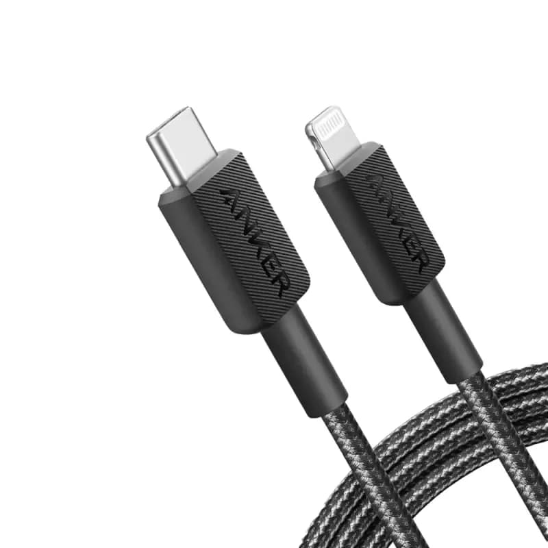 كيبل أنكر 322 USB-C إلى Lightning مضفر بطول 6 أقدام - أسود 5875